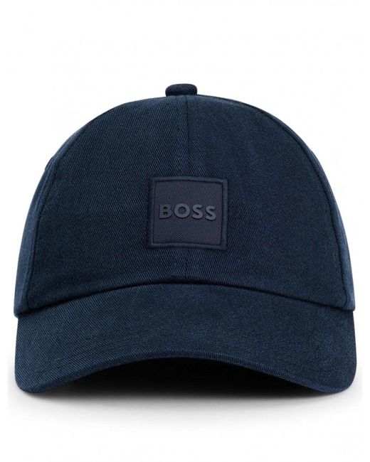 Boss Blue Tonal Logo Patch Cap Dark for men