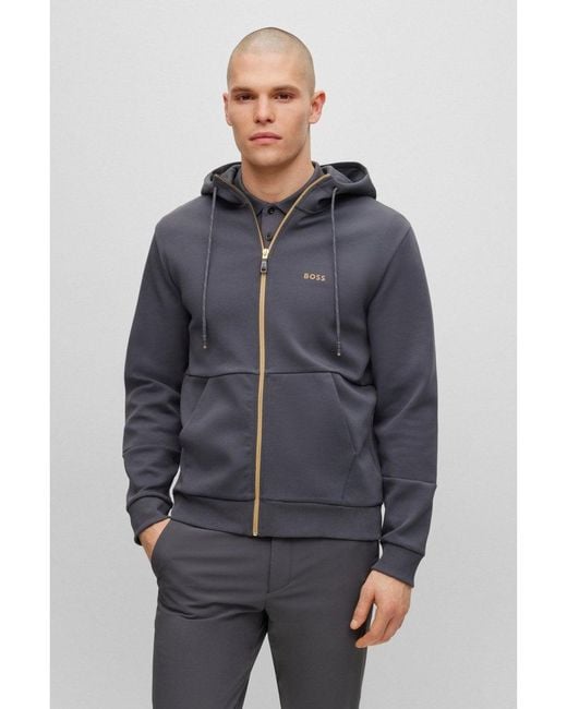 BOSS by HUGO BOSS Active Zip Hoodie Reflective Pattern Dark in