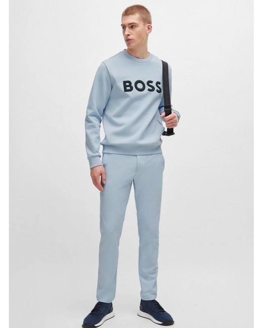 Boss Blue Sablo 1 3d Moulded Logo Sweatshirt for men
