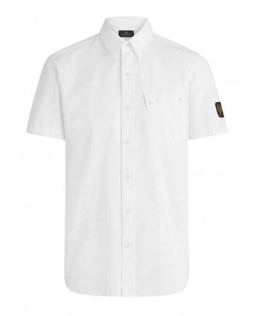 Belstaff White Pitch Short Sleeved Shirt for men