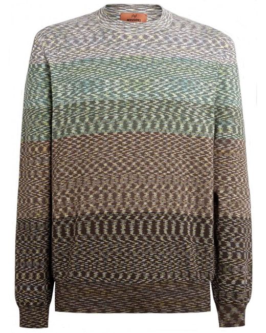 Missoni Gray Space Dyed Sweater Multi Beige/brown/ for men