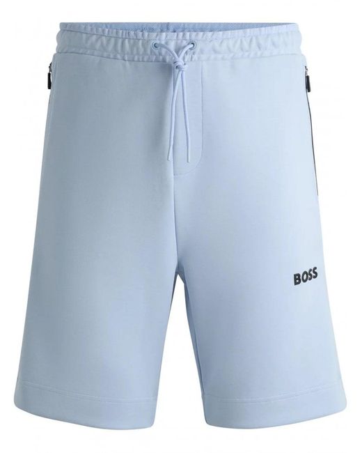 Boss Blue Headlo 1 3d Moulded Logo Sweat Shorts for men