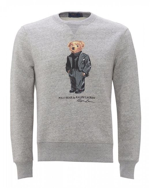 polo ralph lauren men's preppy bear fleece sweatshirt