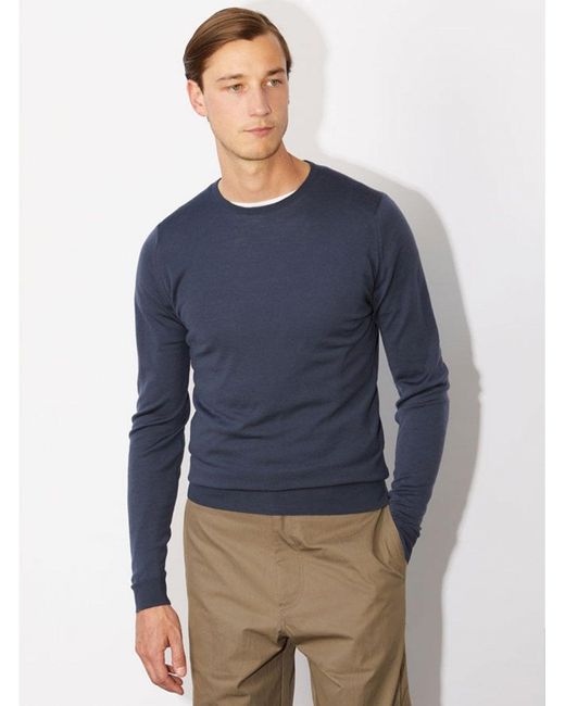 John Smedley Lundy Jumper Smoke Blue for men