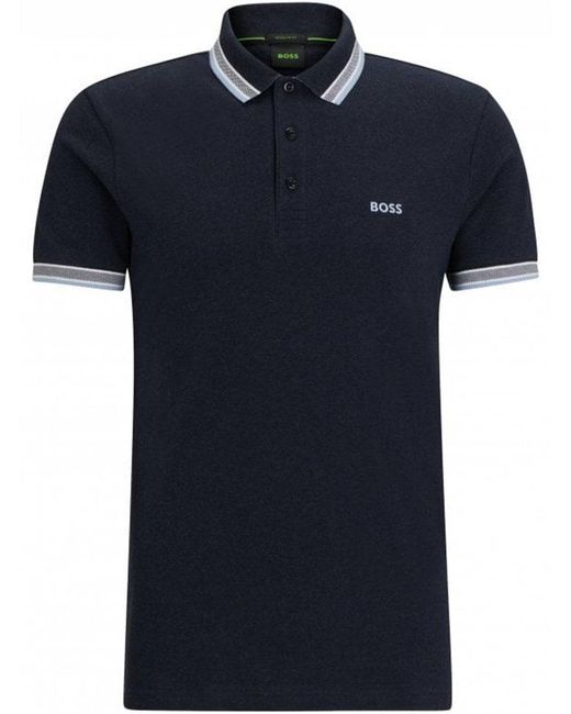 Boss Blue Paddy Polo Shirt Navy for men