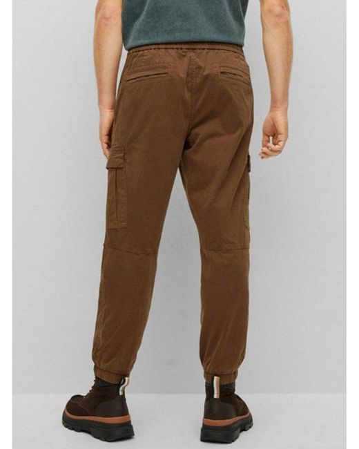 Boss Brown Sisla Relaxed Fit Cargo Trousers for men