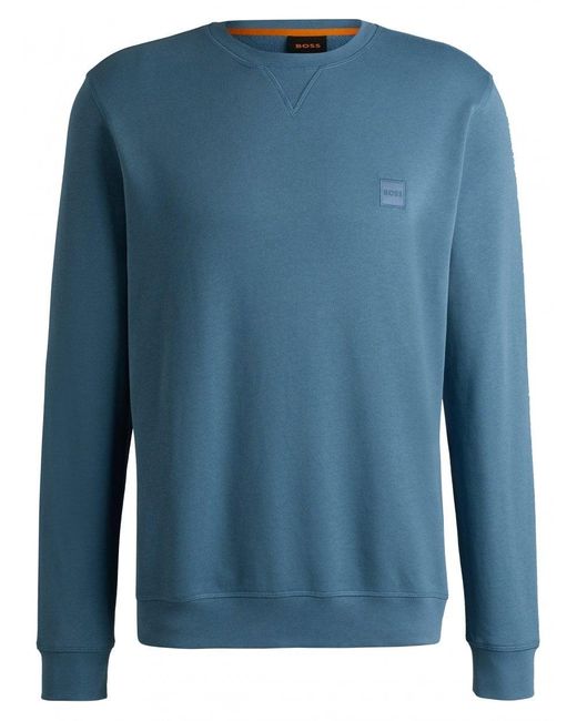 Boss Blue Westart Terry Sweatshirt for men