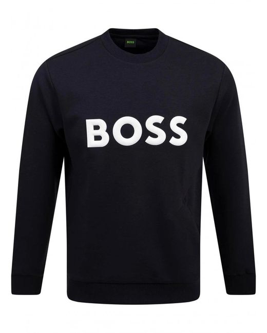 Boss Blue Sablo 1 3d Moulded Logo Sweatshirt Dark for men