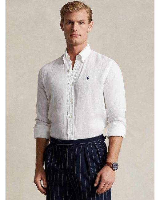 Polo Ralph Lauren Linen Shirt White for men