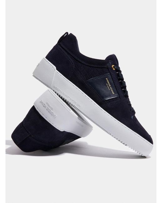 Android Homme Blue Point Dume Low Suede Trainer Navy for men