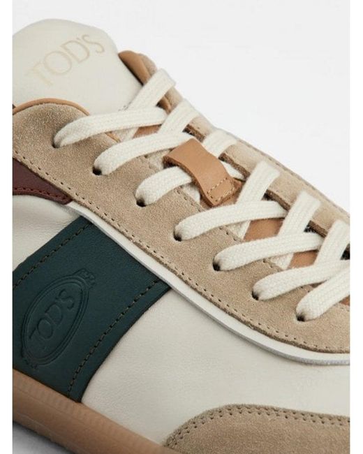 Tod's Brown Tabs Suede Trainers Multicoloured for men