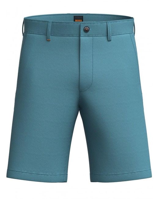 Boss Blue Chevron Stretch Chino Shorts Open for men