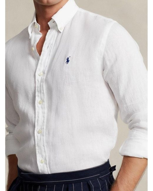 Polo Ralph Lauren Linen Shirt White for men