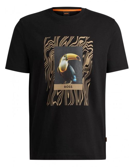 Boss Black Tucan Print Seasonal T-shirt for men