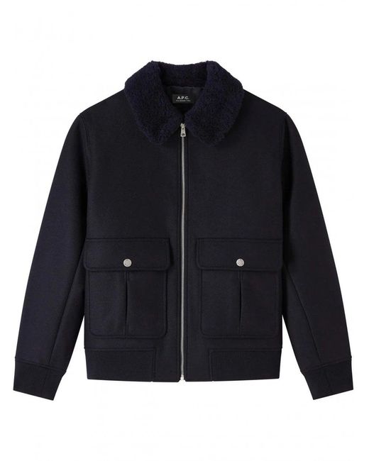 A.P.C. Blue New Ben Jacket Dark Navy for men