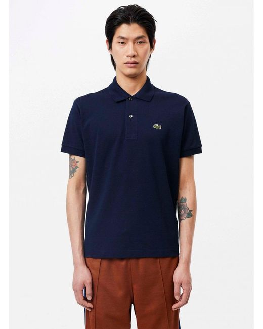 Lacoste Croc Logo Pique Polo Shirt Midnight Blue for men