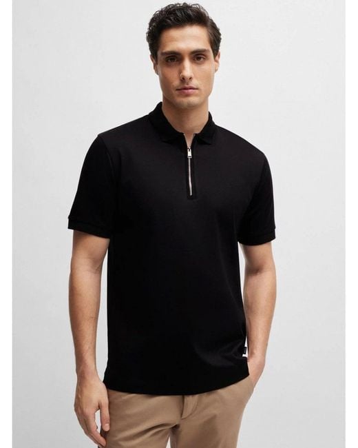 Boss Black Polston 11 Zip Polo Shirt for men