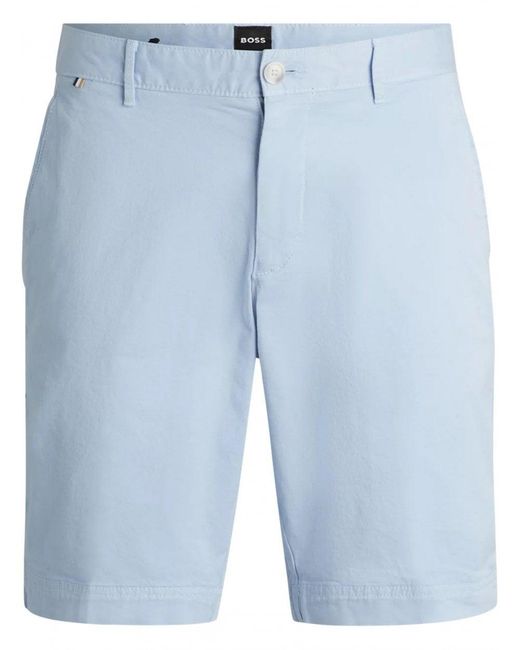 Boss Blue Slice Stretch Slim Fit Shorts for men