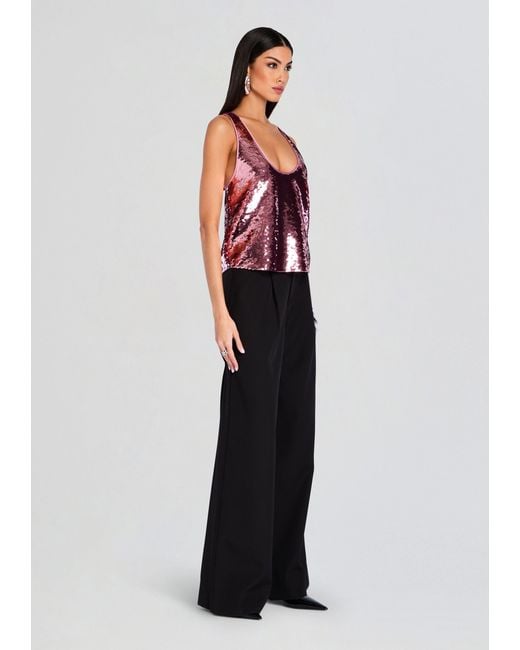 retroféte Red Mandy Sequin Top
