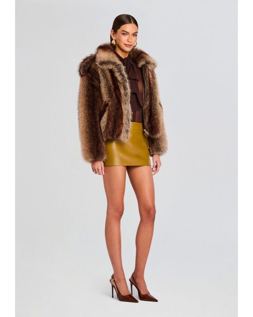 retroféte Brown Segrid Faux Fur Bomber