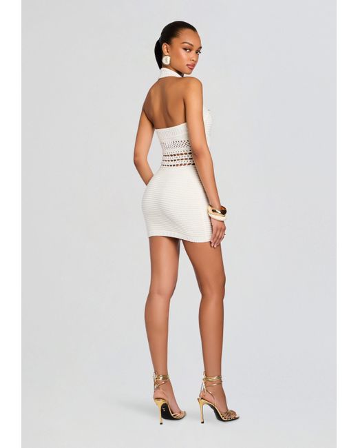 retroféte Women's White Ronni Crochet Dress