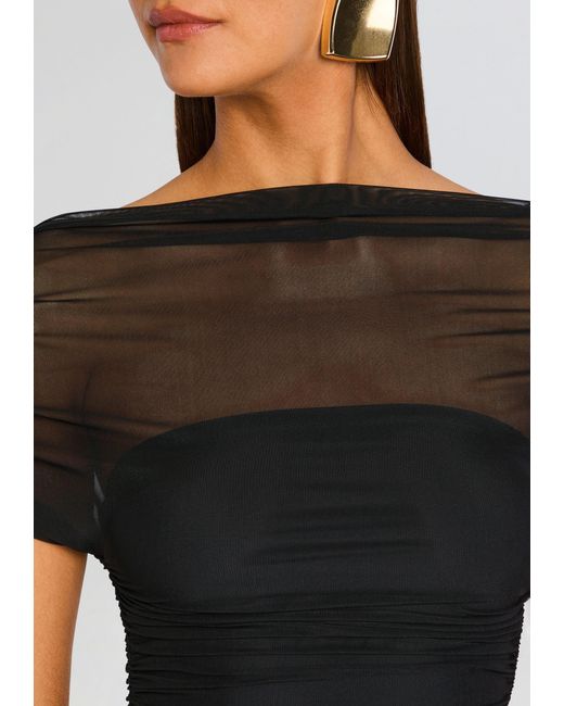 SER.O.YA Black Noel Mesh Midi Dress