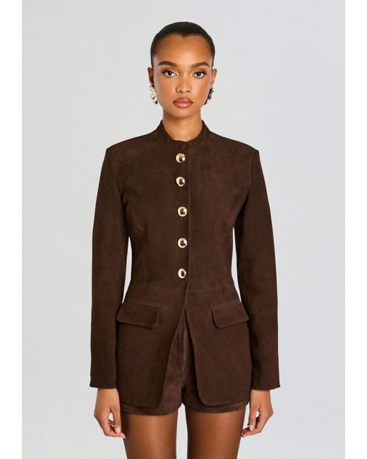 retroféte Brown Callandra Suede Leather Jacket