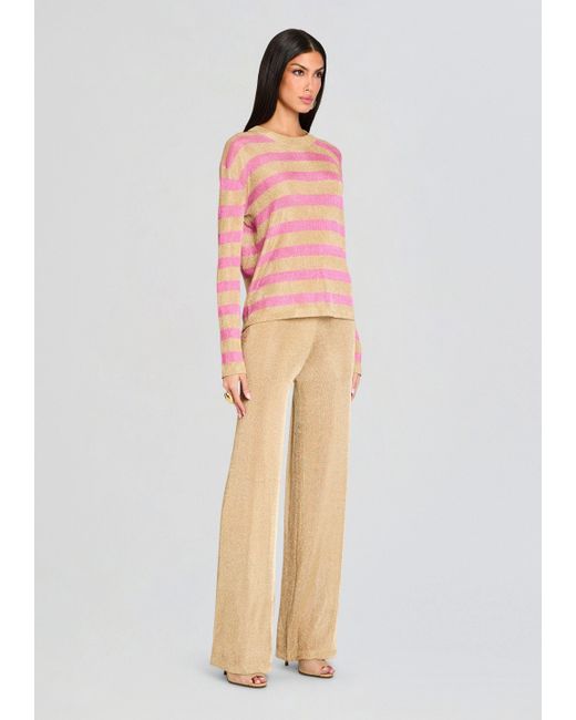 SER.O.YA Pink Hana Metallic Knit Top