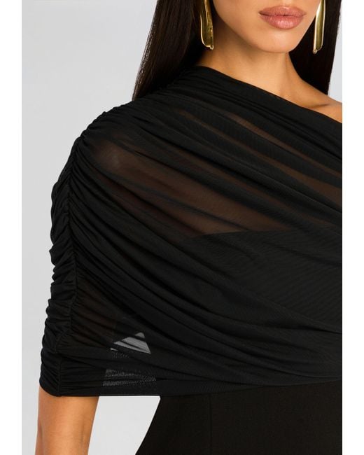 SER.O.YA Black Selma Mini Crepe Dress