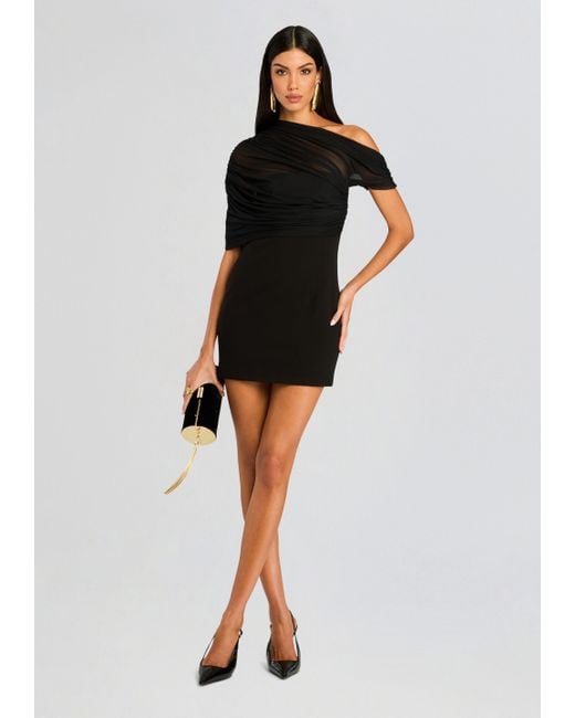 SER.O.YA Black Selma Mini Crepe Dress