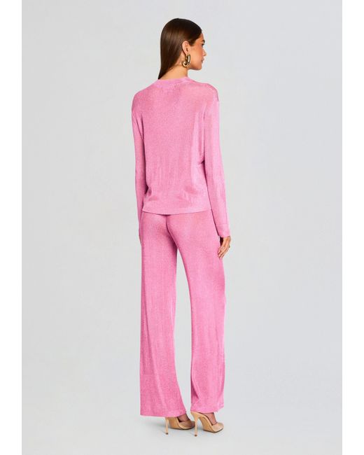 SER.O.YA Pink Sheldon Metallic Knit Pant