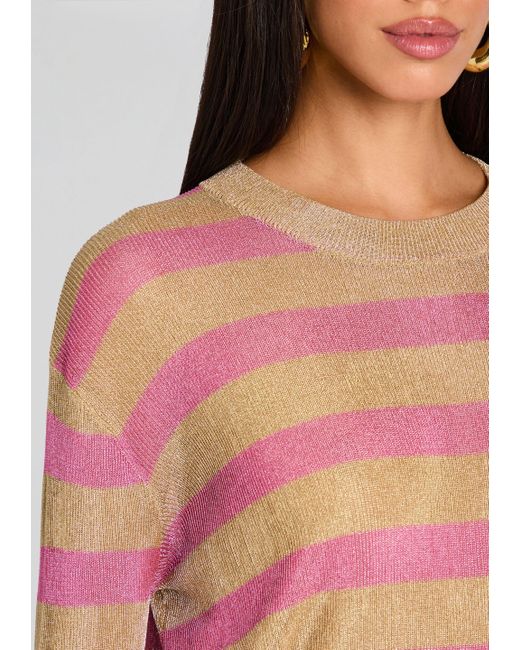 SER.O.YA Pink Hana Metallic Knit Top
