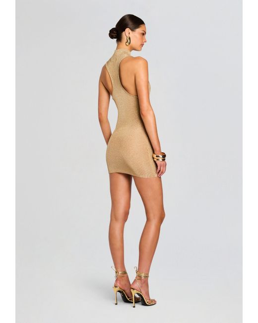 SER.O.YA Gio Metallic Knit Mini Dress in White | Lyst