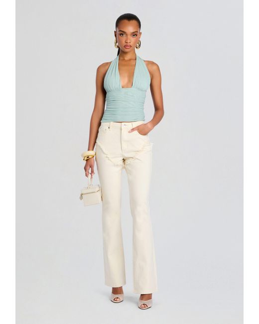 SER.O.YA White Dahlia Frayed Bootcut Jean