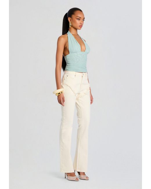 SER.O.YA White Dahlia Frayed Bootcut Jean