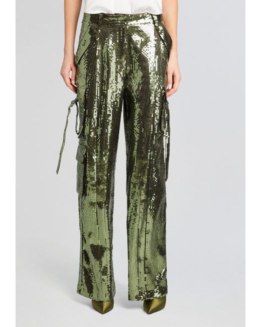 retroféte Green André Cargo Sequin Pant