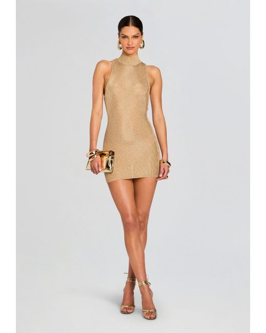 benni metallic knit mini dress SER.O.YA Women's Emeri Metallic Knit Mini Dress - Gold