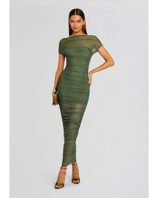 SER.O.YA Green Noel Mesh Midi Dress