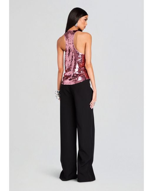retroféte Red Mandy Sequin Top