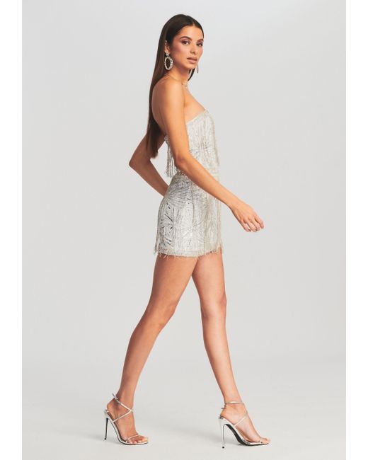 retrofte Dixie Sequin Fringe Dress in White | Lyst retrofte Dixie Sequin Fringe Dress in White | Lyst
