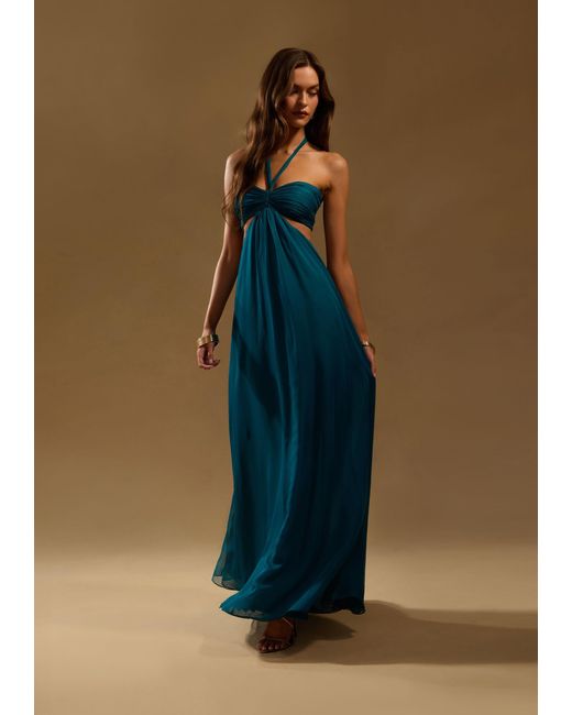retrofte Meira Chiffon Dress in Blue | Lyst
