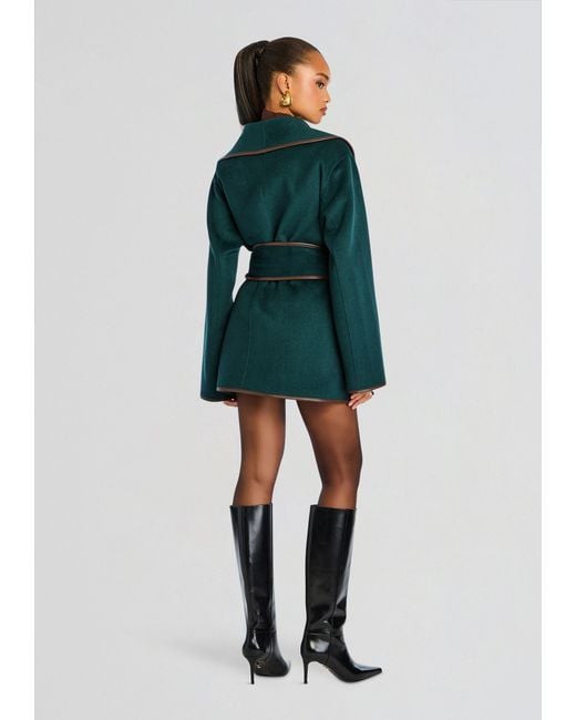 SER.O.YA Green Dulcetta Wool Coat