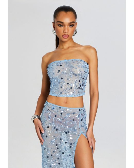 retroféte Blue Mirage Embellished Top