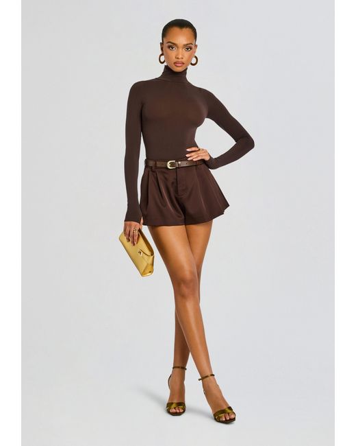 Commando Brown Ballet Turtleneck Bodysuit