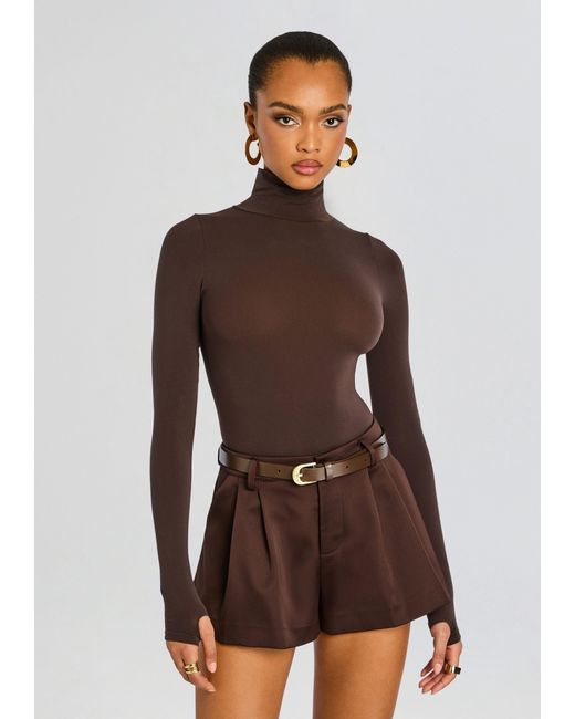 Commando Brown Ballet Turtleneck Bodysuit