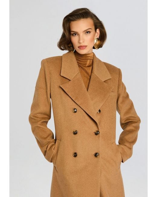 SER.O.YA Brown Leche Wool Coat