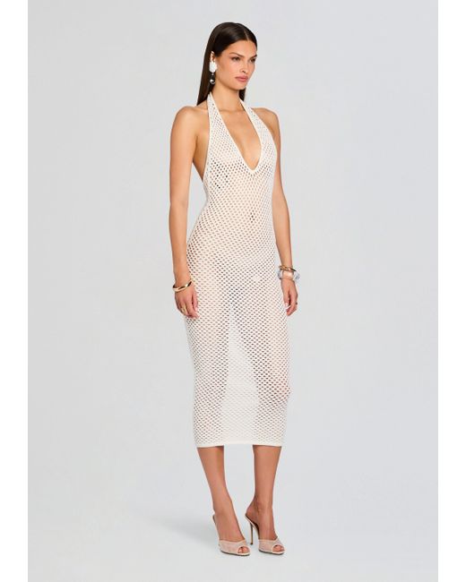 SER.O.YA White Mags Crochet Midi Dress