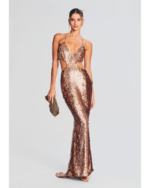retroféte White Miko Feather Sequin Dress