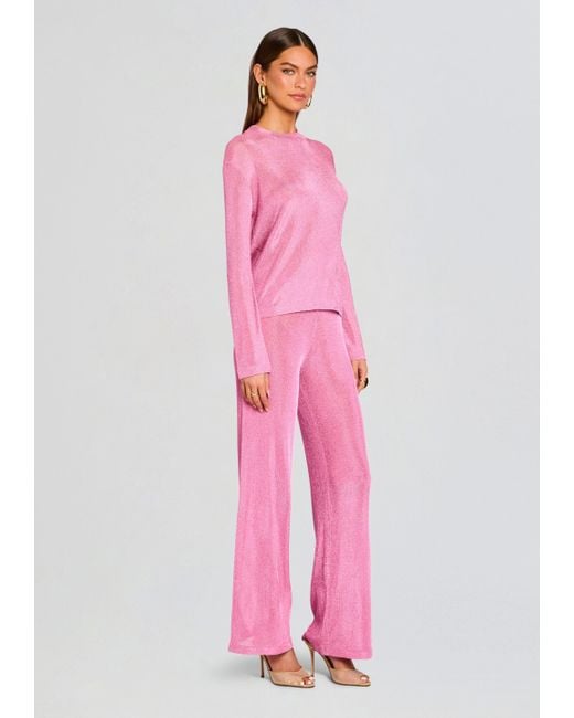 SER.O.YA Pink Sheldon Metallic Knit Pant