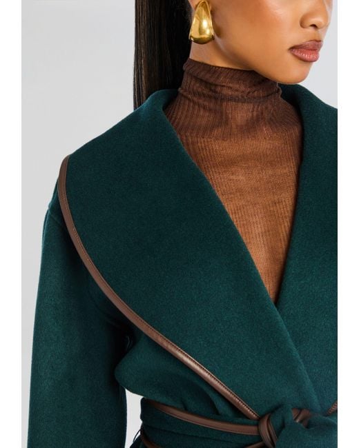 SER.O.YA Green Dulcetta Wool Coat